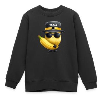 Melon, melon miel et banane avec chapeau et verres - Sweat Premium enfant bio - noir - Devant - AI Model Kid Female (0cm)