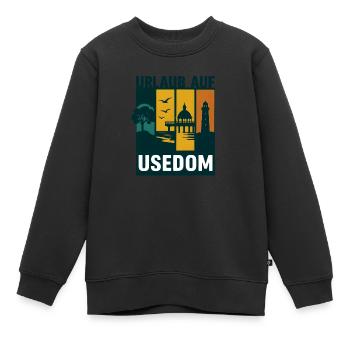 Holidays on Usedom – Baltic Sea motif with cult factor - Kids Premium Organic Sweatshirt - black - Front - AI Model Kid Female (0cm)