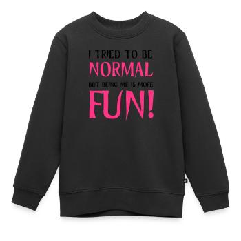 Normal - Sweat Premium enfant bio - noir - Devant - AI Model Kid Female (0cm)