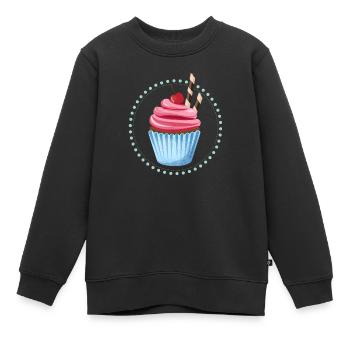 Cupcake cerise - Sweat Premium enfant bio - noir - Devant - AI Model Kid Female (0cm)
