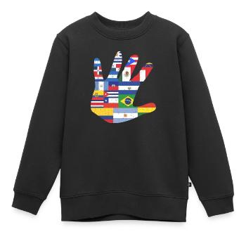 Lateinamerika Südamerika Hand Fahne Geschenk Latin - Kinder Premium Organic Sweatshirt - Schwarz - Vorne - AI Model Kid Female (0cm)