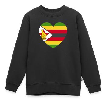 Simbabwe Flagge Land Nationalität Simbabwe - Kinder Premium Organic Sweatshirt - Schwarz - Vorne - AI Model Kid Female (0cm)
