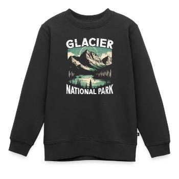 Gletscher-nationalpark Outdoor-reisen Usa Amerika - Kinder Premium Organic Sweatshirt - Schwarz - Vorne - AI Model Kid Female (0cm)