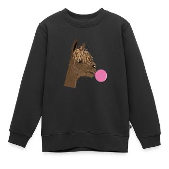 Alpaka mit Kaugummi - Kinder Premium Organic Sweatshirt - Schwarz - Vorne - AI Model Kid Female (0cm)