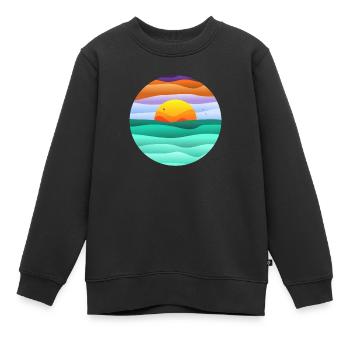 kreisförmiger Sonnenuntergang - Kinder Premium Organic Sweatshirt - Schwarz - Vorne - AI Model Kid Female (0cm)