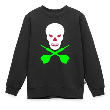 Schädel und überkreuzte Dartpfeile - Kinder Premium Organic Sweatshirt - Schwarz - Vorne - AI Model Kid Female (0cm)