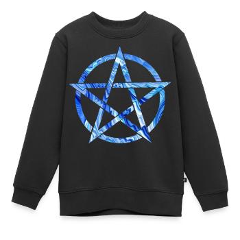 pentagram e 80 - Sweat Premium enfant bio - noir - Devant - AI Model Kid Female (0cm)