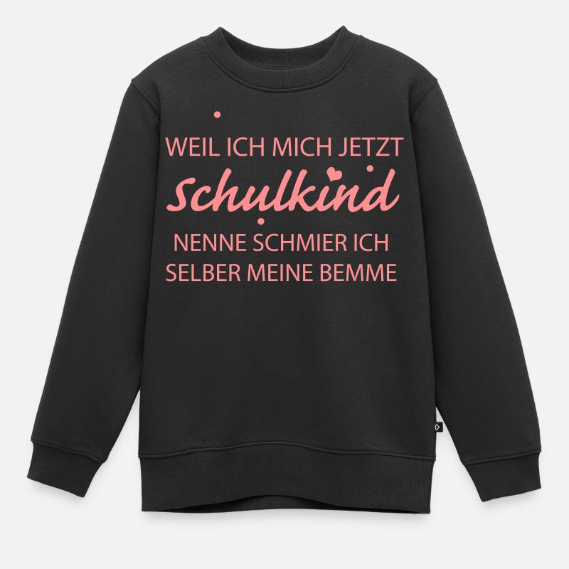 Schulkind (b) - Kinder Premium Organic Sweatshirt - Schwarz