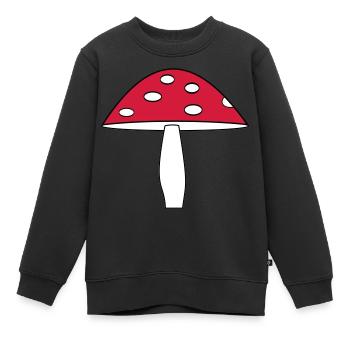 Pilz, Fliegenpilz - Kinder Premium Organic Sweatshirt - Schwarz - Vorne - AI Model Kid Female (0cm)