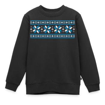 Norweger-Muster (Winter) 08 - Kinder Premium Organic Sweatshirt - Schwarz - Vorne - AI Model Kid Female (0cm)