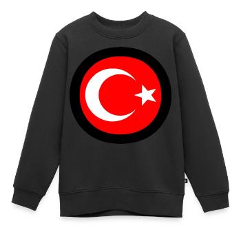 Drapeau turc - Sweat Premium enfant bio - noir - Devant - AI Model Kid Female (0cm)