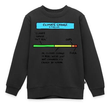 Klimawandel Timeline - Kinder Premium Organic Sweatshirt - Schwarz - Vorne - AI Model Kid Female (0cm)