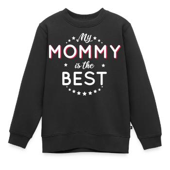Maman - My mommy is the best - Sweat Premium enfant bio - noir - Devant - AI Model Kid Female (0cm)