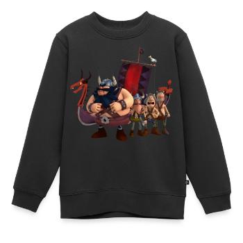 Wickie Und Die Starken Männer Team Sven - Kinder Premium Organic Sweatshirt - Schwarz - Vorne - AI Model Kid Female (0cm)