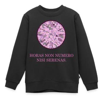 ich zähle nur die heiteren stunden latein - Kinder Premium Organic Sweatshirt - Schwarz - Vorne - AI Model Kid Female (0cm)