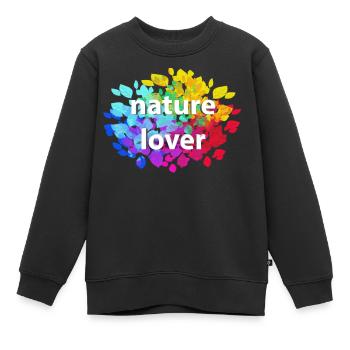 nature lover - Kids Premium Organic Sweatshirt - black - Front - AI Model Kid Female (0cm)