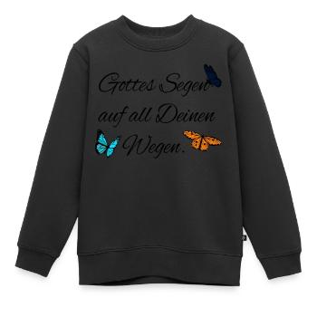 Gottes Segen Segensspruch Taufe Hochzeit Gläubige - Kinder Premium Organic Sweatshirt - Schwarz - Vorne - AI Model Kid Female (0cm)