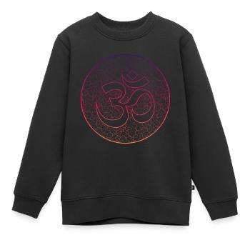Om Yoga Namaste - Sweat Premium enfant bio - noir - Devant - AI Model Kid Female (0cm)