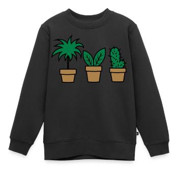 Plantes d'intérieur Plantes diverses - Plantes d'intérieur - Sweat Premium enfant bio - noir - Devant - AI Model Kid Female (0cm)