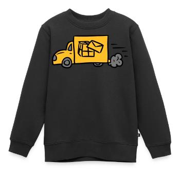 Post Paketdienst Lieferwagen Zusteller Delivery - Kinder Premium Organic Sweatshirt - Schwarz - Vorne - AI Model Kid Female (0cm)