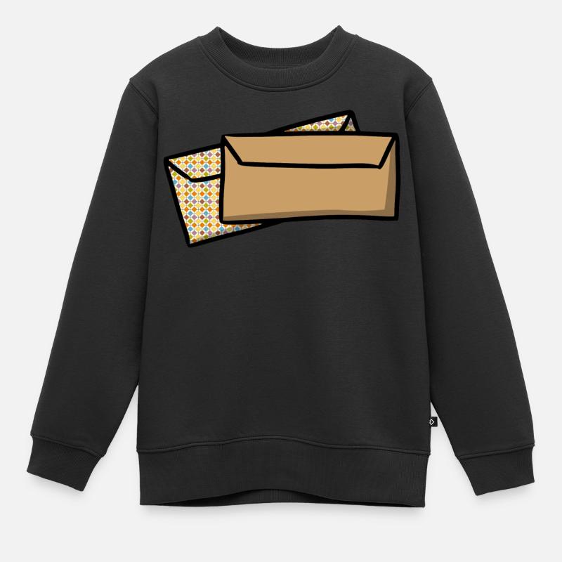 Lettres Enveloppes Postal envelopes mail - Sweat Premium enfant bio - noir