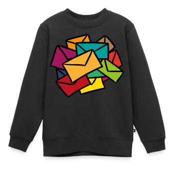 Bunte Briefe Sekretärin Postbote Geschenkidee - Kinder Premium Organic Sweatshirt - Schwarz - Vorne - AI Model Kid Female (0cm)