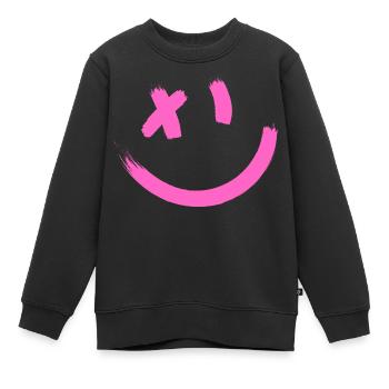 LÄCHELN SMILE UND ZWINKERN Geschenk-Idee Humor - Kinder Premium Organic Sweatshirt - Schwarz - Vorne - AI Model Kid Female (0cm)