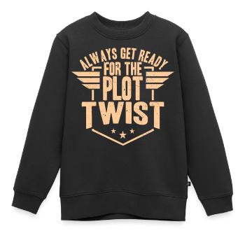 Autor - Immer bereit für den Plot Twist - Kinder Premium Organic Sweatshirt - Schwarz - Vorne - AI Model Kid Female (0cm)