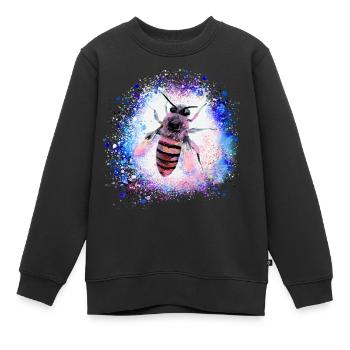 bee, wasp, insect, fly, graffiti, painting - Kids Premium Organic Sweatshirt - black - Front - AI Model Kid Female (0cm)