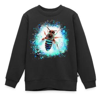 bee, wasp, insect, fly, graffiti, painting - Kids Premium Organic Sweatshirt - black - Front - AI Model Kid Female (0cm)