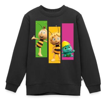 Die Biene Maja 3 Film Mit Willi Und Smoosh Kacheln - Kinder Premium Organic Sweatshirt - Schwarz - Vorne - AI Model Kid Female (0cm)