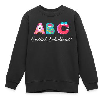 Endlich Schulkind - Kinder Premium Organic Sweatshirt - Schwarz - Vorne - AI Model Kid Female (0cm)