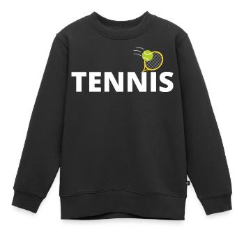tennis / Tennis / Tennis / Tennis / Tennis jouer - Sweat Premium enfant bio - noir - Devant - AI Model Kid Female (0cm)