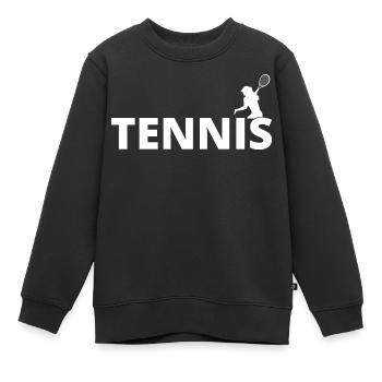 tennis / Tennis / Tennis / Tennis / Tennis jouer - Sweat Premium enfant bio - noir - Devant - AI Model Kid Female (0cm)