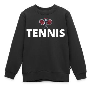 tennis / Tennis / Tennis / Tennis / Tennis jouer - Sweat Premium enfant bio - noir - Devant - AI Model Kid Female (0cm)