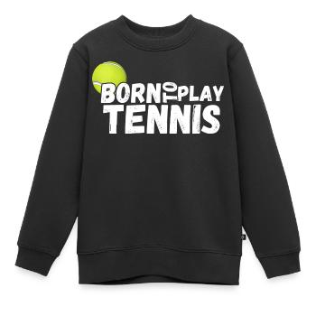tennis / Tennis / Tennis / Tennis / Tennis jouer - Sweat Premium enfant bio - noir - Devant - AI Model Kid Female (0cm)