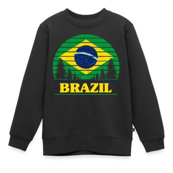 Brasilien - Kinder Premium Organic Sweatshirt - Schwarz - Vorne - AI Model Kid Female (0cm)