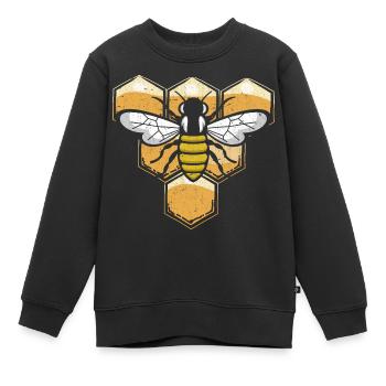 Abeille mignonne abeille abeille miel nature Apiculteur - Sweat Premium enfant bio - noir - Devant - AI Model Kid Female (0cm)