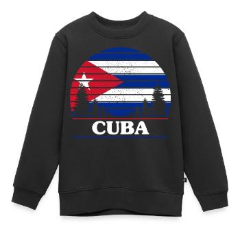 Kuba - Kinder Premium Organic Sweatshirt - Schwarz - Vorne - AI Model Kid Female (0cm)