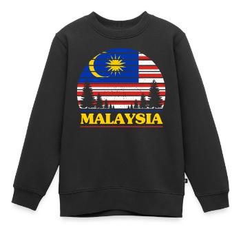 Malaysia - Kinder Premium Organic Sweatshirt - Schwarz - Vorne - AI Model Kid Female (0cm)