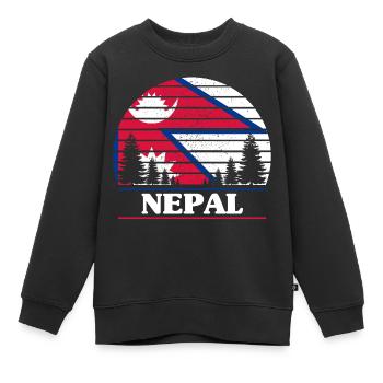 Nepal - Kinder Premium Organic Sweatshirt - Schwarz - Vorne - AI Model Kid Female (0cm)