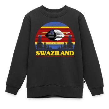 Swaziland - Sweat Premium enfant bio - noir - Devant - AI Model Kid Female (0cm)