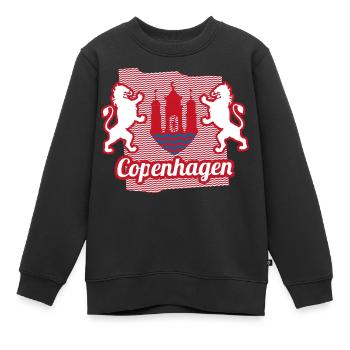 Wappen von Kopenhagen - Kinder Premium Organic Sweatshirt - Schwarz - Vorne - AI Model Kid Female (0cm)