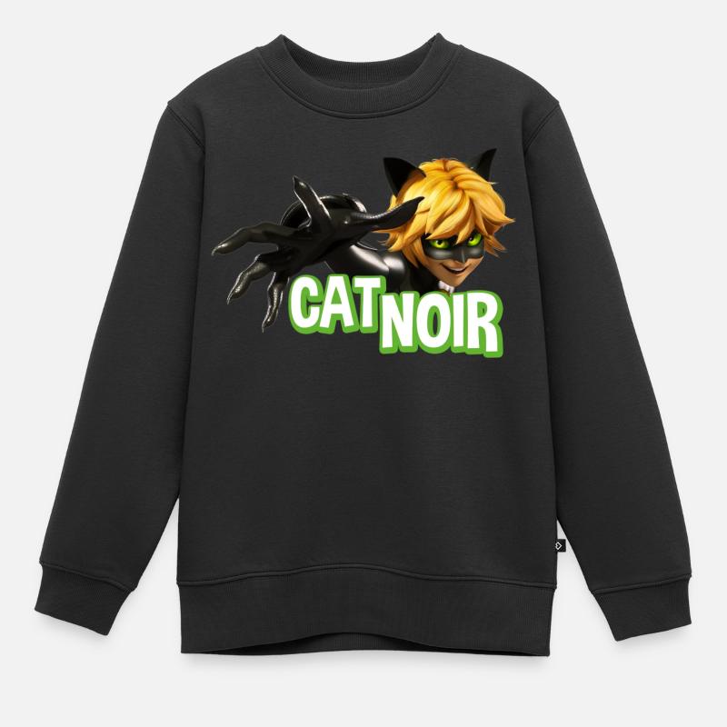 Miraculous Cat Noir Adrien - Sweat Premium enfant bio - noir