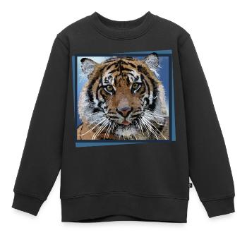 Tiger - Kinder Premium Organic Sweatshirt - Schwarz - Vorne - AI Model Kid Female (0cm)