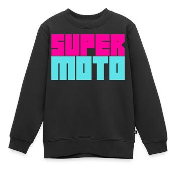 Supermoto / Supermotard / Supermoto Wheelie - Kinder Premium Organic Sweatshirt - Schwarz - Vorne - AI Model Kid Female (0cm)