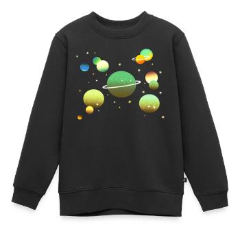 Weltraum Galaxie Planeten Sterne - Kinder Premium Organic Sweatshirt - Schwarz - Vorne - AI Model Kid Female (0cm)
