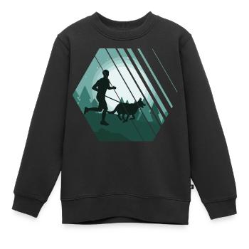 Canicross cross-country avec des sports canins - Sweat Premium enfant bio - noir - Devant - AI Model Kid Female (0cm)