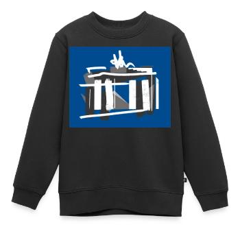 Brandenburger Tor - Kinder Premium Organic Sweatshirt - Schwarz - Vorne - AI Model Kid Female (0cm)