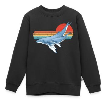 Baleines - Sweat Premium enfant bio - noir - Devant - AI Model Kid Female (0cm)